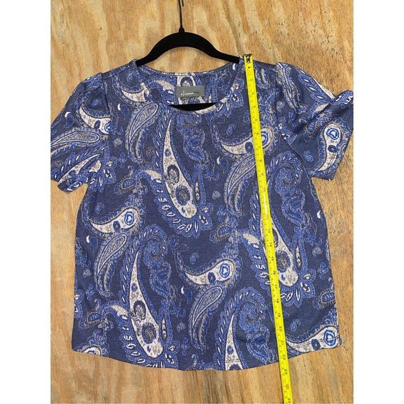 Anthropologie Demeter Paisley Knit Top Sparkly Puff Shoulder, Size Small - Picture 6 of 9